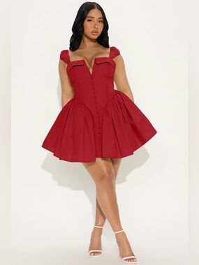 cord midi dress Burgundy Micro Cord Cotton Midi Cocktail Dress| Italian Dresses Medium / Red